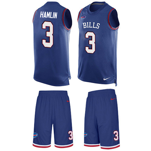 Bills #3 Damar Hamlin Royal Blue Team Color Men's Stitched Limited Tank Top Suit Jersey