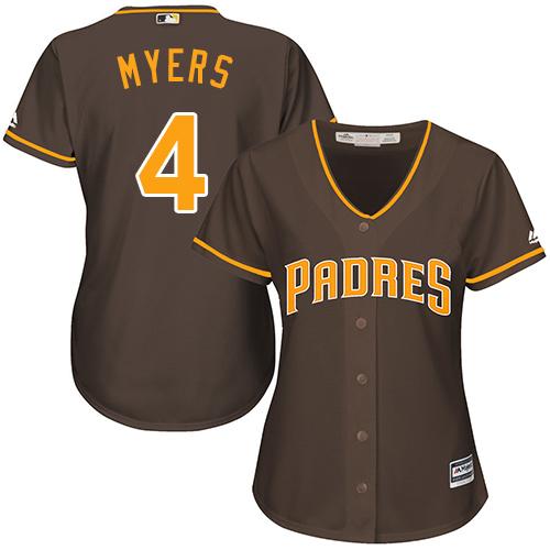 San Diego Padres #4 Wil Myers Brown Alternate Women's Stitched Jersey Womens