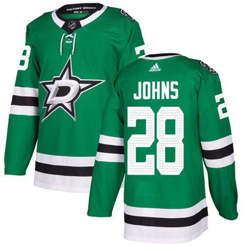 Adidas Dallas Stars #28 Stephen Johns Green Home Authentic Stitched Jersey Men's