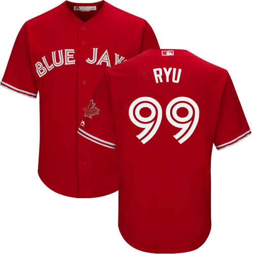 Toronto Blue Jays #99 Hyun-Jin Ryu Red New Cool Base Stitched Youth Jersey Youth
