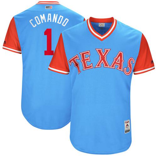 Texas Rangers #1 Elvis Andrus Light Blue 