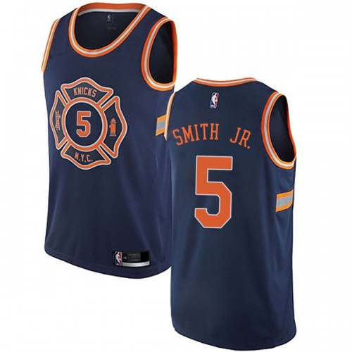 New York Knicks #5 Dennis Smith Jr Navy Womens Swingman City Edition Jersey Womens