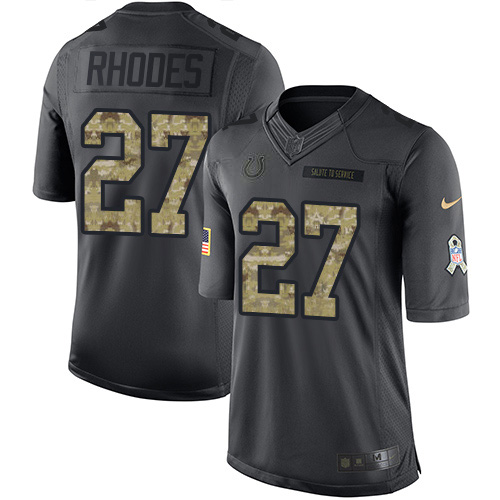 Indianapolis Colts #27 Xavier Rhodes Black Men's Stitched Limited 2016 Salute to Service Jersey Men's