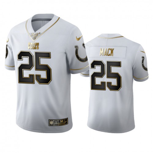 Indianapolis Indianapolis Colts #25 Marlon Mack Men's White Golden Edition Vapor Limited 100 Jersey Men's