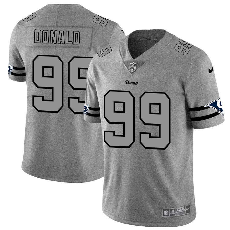 Los Angeles Rams #99 Aaron Donald Men's Gray Gridiron II Vapor Untouchable Limited Jersey