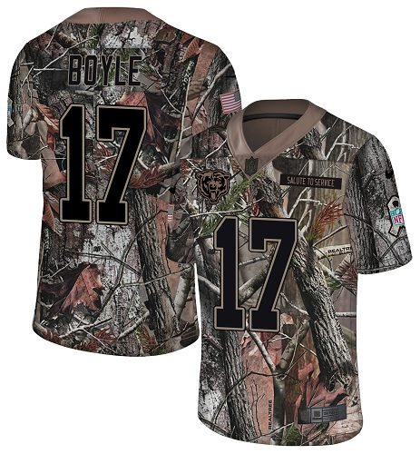 Bears #17 Tim Boyle Camo Youth Stitched Limited Rush Realtree Jersey