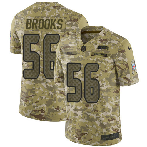Seattle Seahawks #56 Jordyn Brooks Camo Youth Stitched Limited 2018 Salute To Service Jersey Youth