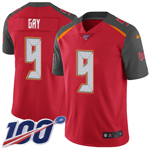 Tampa Bay Buccaneers #9 Matt Gay Red Team Color Youth Stitched 100th Season Vapor Untouchable Limited Jersey Youth
