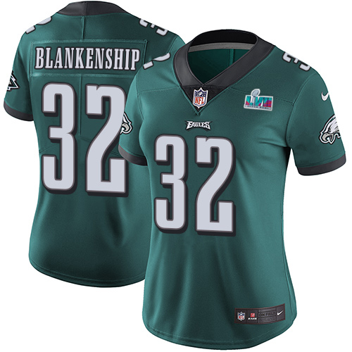Eagles #32 Reed Blankenship Green Team Color Super Bowl LVII Patch Women's Stitched Vapor Untouchable Limited Jersey