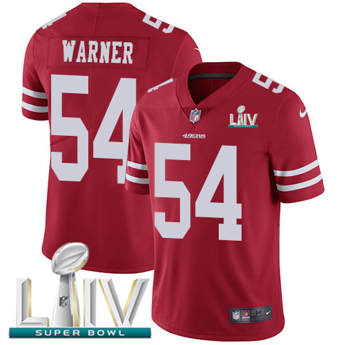 49ers #54 Fred Warner Red Super Bowl LIV 2020 Team Color Men's Stitched Vapor Untouchable Limited Jersey