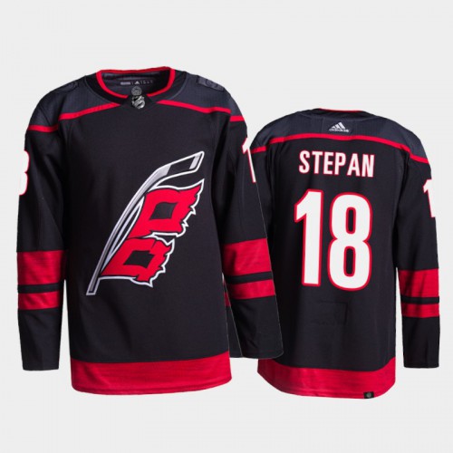 Adidas Carolina Hurricanes #18 Derek Stepan Men's 2021-22 Alternate Authentic Jersey - Black Men's