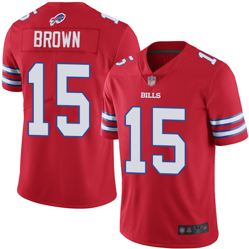 Buffalo Bills #15 John Brown Red Men's Stitched Limited Rush Jersey Men's
