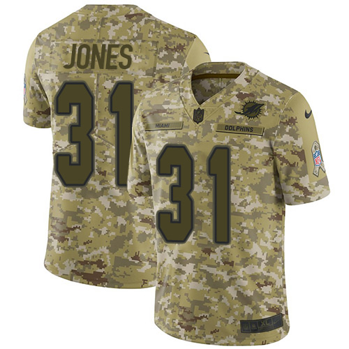 Miami Dolphins #31 Byron Jones Camo Men's Stitched Limited 2018 Salute To Service Jersey Men's