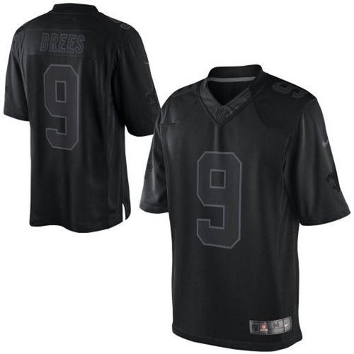 Saints #9 Drew Brees Black Men's Stitched Drenched Limited Jersey