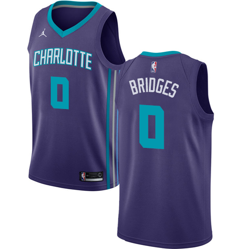 Charlotte Hornets #0 Miles Bridges Purple Jordan Swingman Statement Edition Jersey Mens