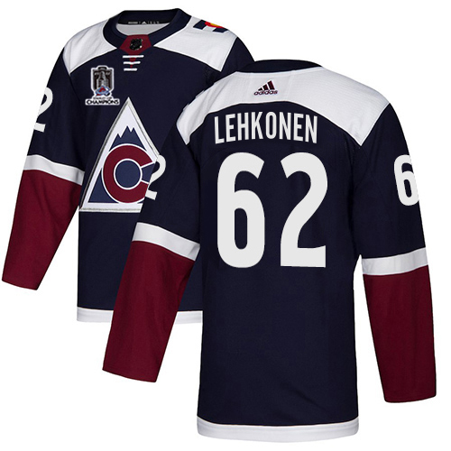 Adidas Colorado Avalanche #62 Artturi Lehkonen Navy Youth 2022 Stanley Cup Champions Alternate Authentic Stitched Jersey Youth