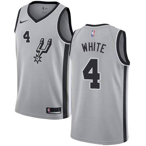 San Antonio Spurs #4 Derrick White Silver Youth Swingman Statement Edition Jersey Youth