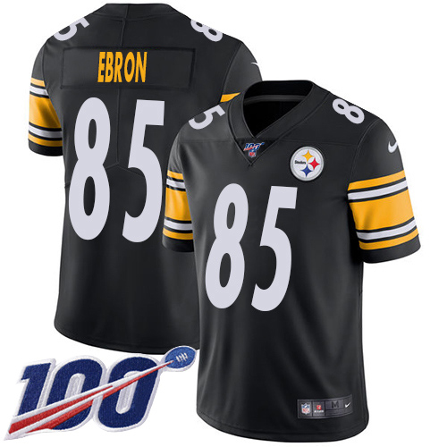 Pittsburgh Steelers #85 Eric Ebron Black Team Color Men's Stitched 100th Season Vapor Untouchable Limited Jersey Men's