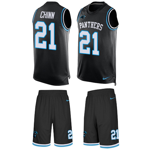 Panthers #21 Jeremy Chinn Black Team Color Men's Stitched Limited Tank Top Suit Jersey