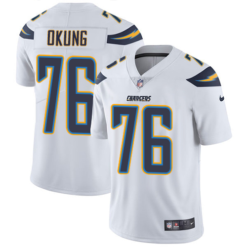 Los Angeles Chargers #76 Russell Okung White Men's Stitched Vapor Untouchable Limited Jersey Men's