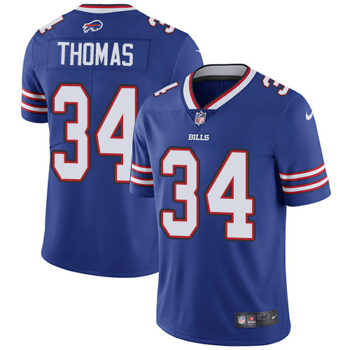 Buffalo Bills #34 Thurman Thomas Royal Blue Team Color Youth Stitched Vapor Untouchable Limited Jersey Youth