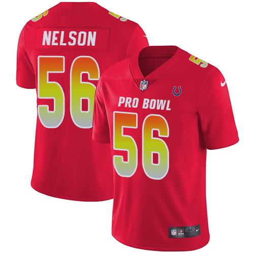 Colts #56 Quenton Nelson Red Men's Stitched Limited AFC 2019 Pro Bowl Jersey