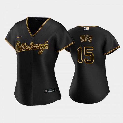Pittsburgh Pittsburgh Pirates #15 Wilmer Difo Game Women's Alternate Jersey - Black Womens