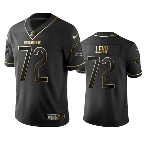 Chicago Bears #72 Charles Leno Black Golden Limited Edition Stitched Jersey Men's