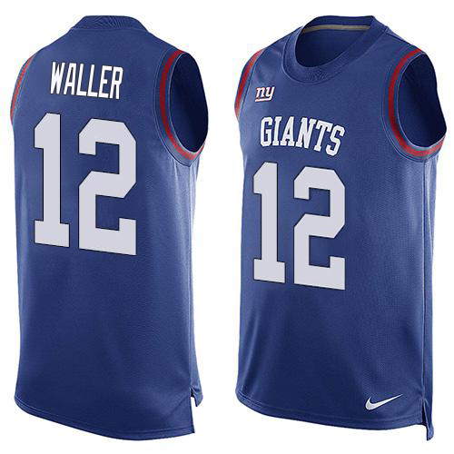 Giants #12 Darren Waller Royal Blue Team Color Men's Stitched Limited Tank Top Jersey