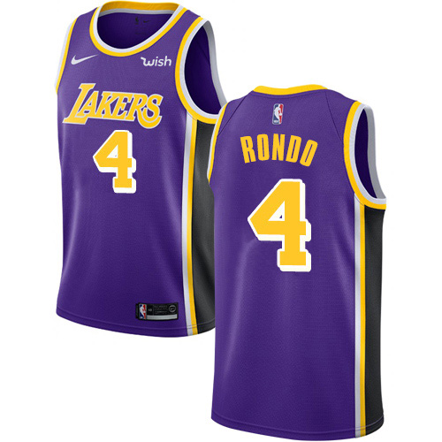 Los Angeles Lakers #4 Rajon Rondo Purple Swingman Statement Edition Jersey Mens