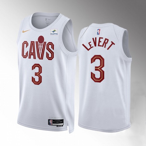 Cleveland Cleveland Cavaliers #3 Caris LeVert Mens White 2022-23 Association Edition Jersey Mens