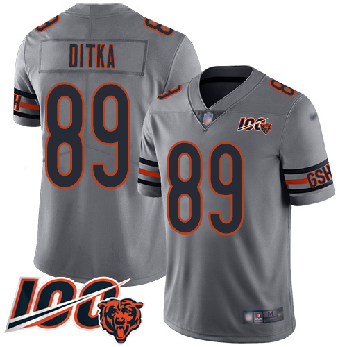 Bears #89 Mike Ditka Silver Youth Stitched Limited Inverted Legend 100th Season Jersey