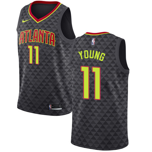 Atlanta Hawks #11 Trae Young Black Swingman Icon Edition Jersey Mens