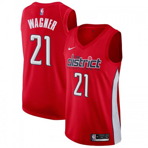 Washington Wizards #21 Moritz Wagner Red Swingman Earned Edition Jersey Mens