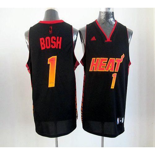 Miami Heat #1 Chris Bosh Black Stitched Vibe Jersey Mens