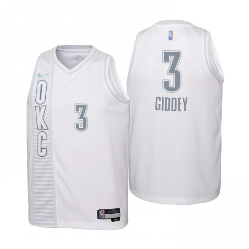 Oklahoma City Oklahoma City Thunder #3 Josh Giddey Youth White 2021/22 Swingman Jersey - City Edition Youth
