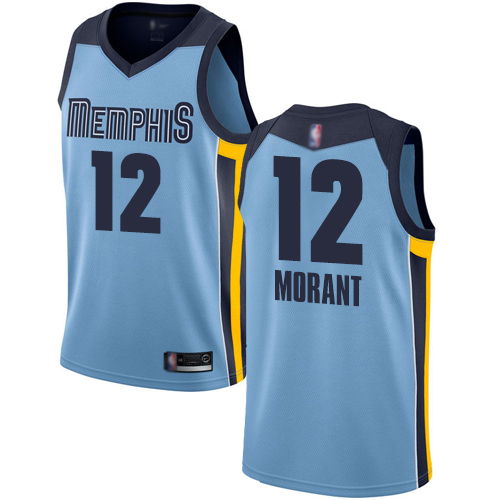 Memphis Grizzlies #12 Ja Morant Light Blue Womens Swingman Statement Edition Jersey Womens