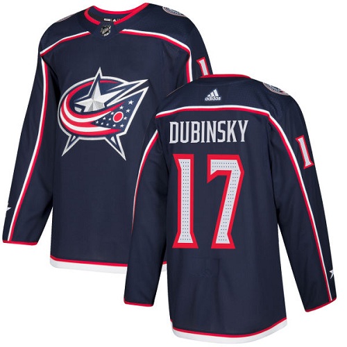 Adidas Columbus Blue Jackets #17 Brandon Dubinsky Navy Blue Home Authentic Stitched Youth Jersey Youth
