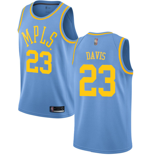 Los Angeles Lakers #23 Anthony Davis Royal Blue Womens Swingman Hardwood Classics Jersey Womens