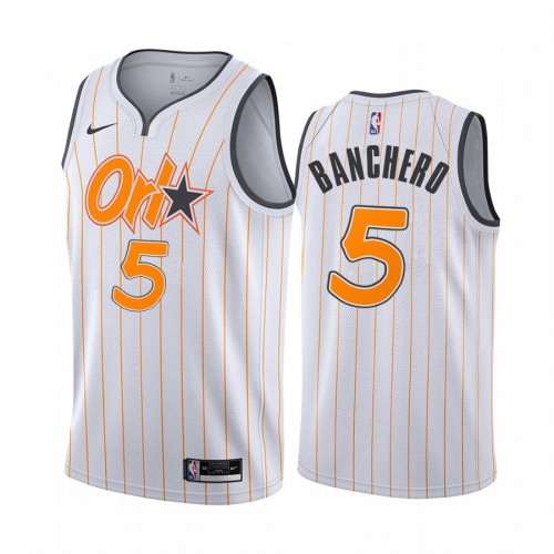 Orlando Magic #5 Paolo Banchero White Swingman 2020-21 City Edition Jersey Mens