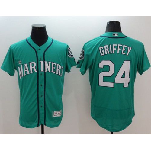Seattle Mariners #24 Ken Griffey Green Flexbase Authentic Collection Stitched Jersey Men's