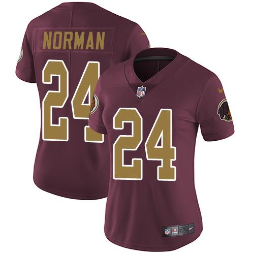 Washington Commanders #24 Josh Norman Burgundy Red Alternate Women's Stitched Vapor Untouchable Limited Jersey Womens