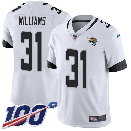 Jaguars #31 Darious Williams White Youth Stitched 100th Season Vapor Limited Jersey