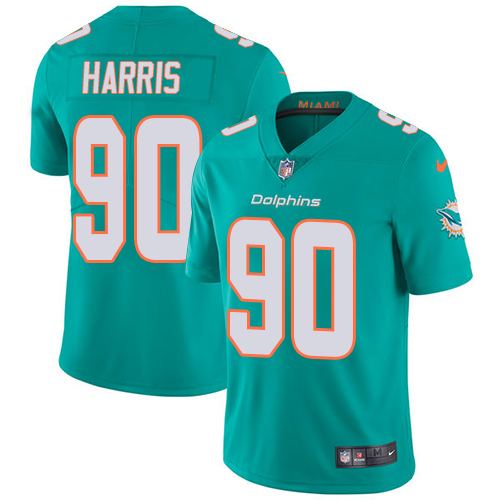 Miami Dolphins #90 Charles Harris Aqua Green Team Color Youth Stitched Vapor Untouchable Limited Jersey Youth