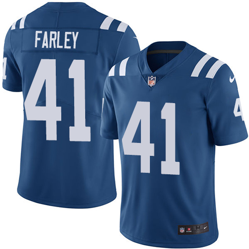 Indianapolis Colts #41 Matthias Farley Royal Blue Team Color Youth Stitched Vapor Untouchable Limited Jersey Youth