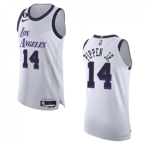 Los Angeles Los Angeles Lakers #14 Scotty Pippen Jr. White 2022-23 Authentic Jersey - City Edition Mens