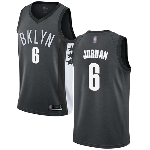Brooklyn Nets #6 DeAndre Jordan Gray Youth Swingman Statement Edition Jersey Youth