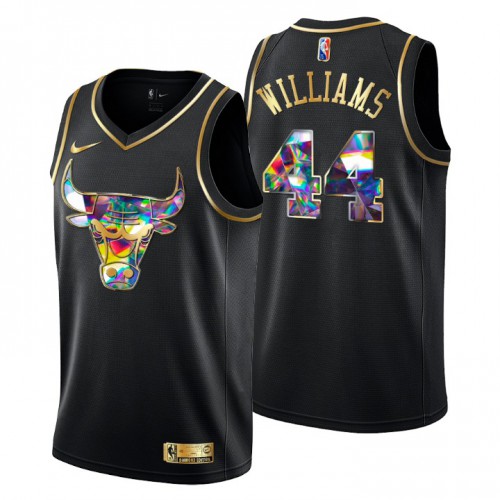 Chicago Chicago Bulls #44 Patrick Williamst Mens Golden Edition Diamond Logo 2021/22 Swingman Jersey - Black Mens