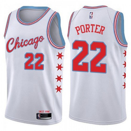 Chicago Bulls #22 Otto Porter Jr White Womens Swingman City Edition Jersey Womens