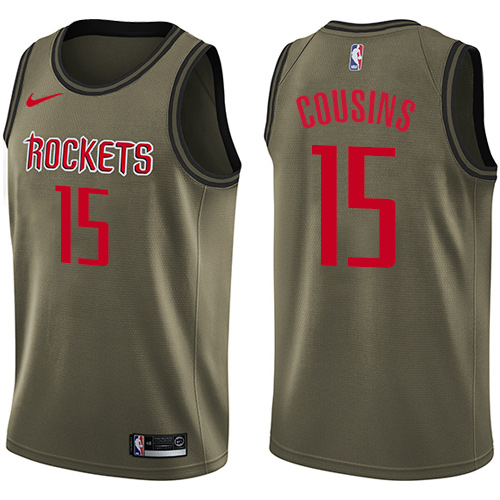 Houston Rockets #15 DeMarcus Cousins Green Salute to Service Youth Swingman Jersey Youth